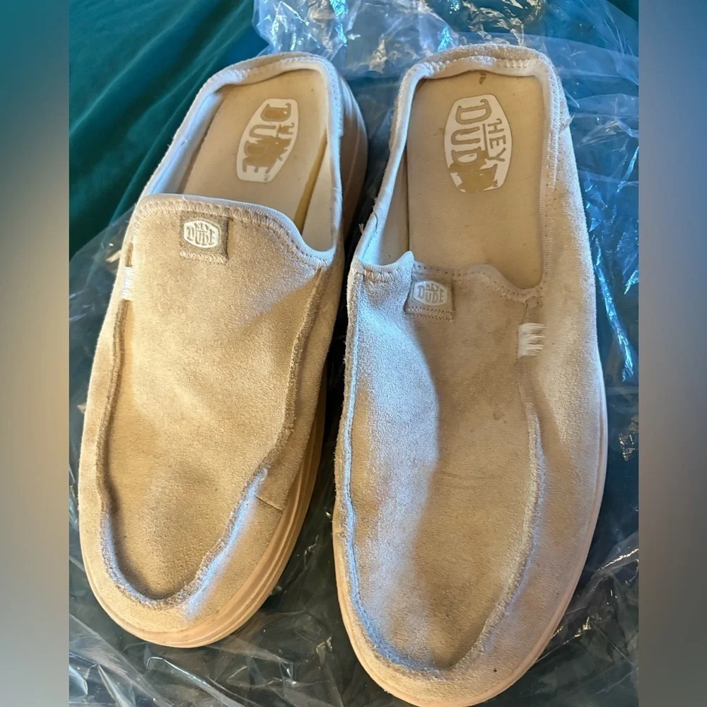 Hey Dude Men's Beige Suede Loafers Men’s pre-love size 12 wide
